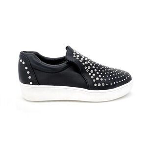 Steve by Steve Madden Sneakers “Smash” Black Silver Studded Women’s Size 6 New